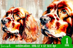 watercolor Cocker Spaniel dog sublimation PNG Product Image 1