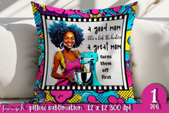 retro housewife funny woman pillow sublimation design JPG Product Image 1