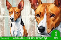 watercolor basenji sublimation PNG Product Image 1
