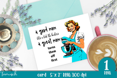 retro housewife funny woman card sublimation design PNG Product Image 1