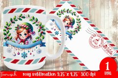 cute christmas MUG wrap Sublimation PNG Product Image 1