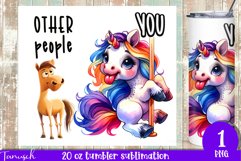 funny cartoon Unicorn 20 oz tumbler Sublimation Bundle Product Image 8