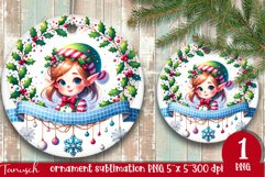 Christmas whimsical elf ornament Sublimation PNG Product Image 1