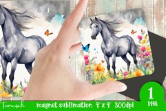 Watercolor horse memorial MAGNET sublimation PNG Product Image 1