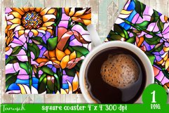 Sunflowers Garden square coaster sublimation bundle Product Image 8