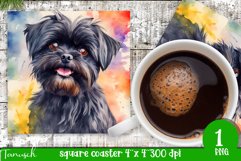 watercolor affenpinscher square coaster sublimation bundle Product Image 8