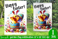 happy EASTER Sublimation / hatching Egg / Garden Flag Product Image 1