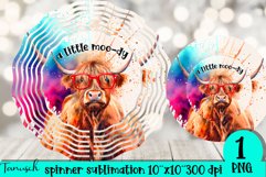 floral Highland Cow wind spinner sublimation bundle Product Image 8