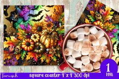 FALL Pumpkin, LEAVES &amp; Sunflowers square coaster bundle Product Image 8
