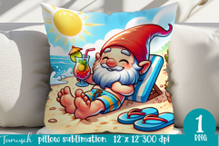 funny hello Summer beach PILLOW sublimation design Product Image 1