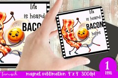 funny bacon and egg square coaster Sublimation PNG Product Image 1