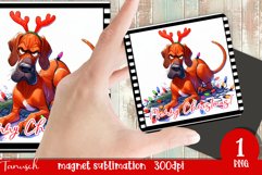 funny MERRY christmas MAGNET Sublimation PNG / ridgeback Product Image 1