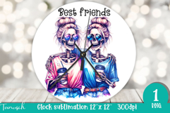 funny Mother&#039;s DAY Wine Wall Clock round Sublimation Product Image 1