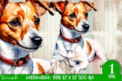 watercolor Jack Russel dog sublimation PNG Product Image 1