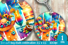cute SUMMER holidays Keychain Sublimation beach design Product Image 1