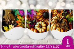 FALL Pumpkin &amp; Sunflowers Wine Tumbler sublimation bundle Product Image 11