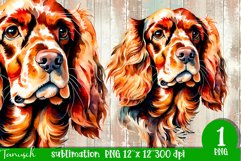 watercolor Cocker Spaniel dog sublimation PNG Product Image 1