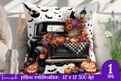 funny Creepy Truck sublimation Halloween pillow JPG Product Image 1