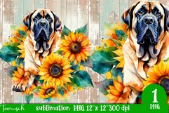 watercolor English Mastiff dog sublimation PNG Product Image 1