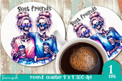 funny Mother&#039;s DAY Wine round coaster Sublimation Product Image 1