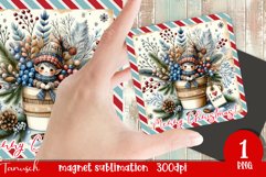 cute rustic Christmas magnet sublimation / elf Product Image 1