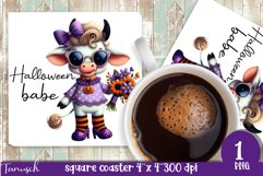 Halloween Animal square coaster sublimation PNG Product Image 12