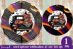 Halloween Wind Spinner sublimation / Creepy Truck Product Image 1