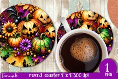 FALL Pumpkin &amp; Sunflowers Round Coaster sublimation bundle Product Image 9