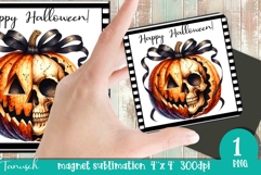 cute Fall Pumpkin sublimation Halloween MAGNET PNG Product Image 1