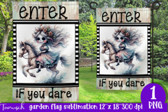 vintage Creepy sublimation Halloween Garden Flag PNG Product Image 1