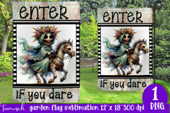 vintage Creepy sublimation Halloween Garden Flag PNG Product Image 1