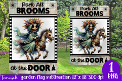 vintage Creepy sublimation Halloween Garden Flag PNG Product Image 1