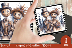retro spooky Halloween MAGNET sublimation PNG Product Image 1