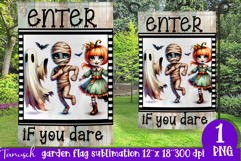 vintage Creepy sublimation Halloween Garden Flag PNG Product Image 1
