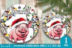 funny christmas ornament It&#039;s fine, I&#039;m fine design Product Image 1