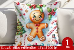 cute gingerbread Christmas Pillow sublimation bundle Product Image 6