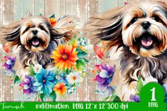 watercolor LHASA APSO sublimation PNG / dog design Product Image 1