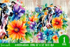 watercolor Italian Greyhound dog sublimation PNG Product Image 1