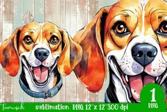watercolor beagle dog sublimation PNG Product Image 1
