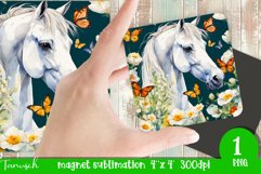 Watercolor horse memorial MAGNET sublimation PNG Product Image 1