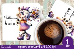 Halloween Animal square coaster sublimation PNG Product Image 13