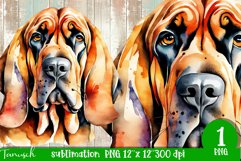 watercolor Bloodhound dog sublimation PNG Product Image 1