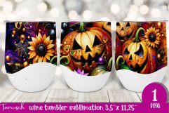 FALL Pumpkin &amp; Sunflowers Wine Tumbler sublimation bundle Product Image 12
