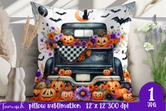 funny Creepy Truck sublimation Halloween pillow JPG Product Image 1