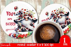 cute gnome Round Coaster Sublimation PNG Product Image 1