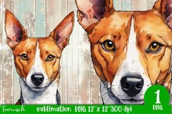 watercolor basenji sublimation PNG Product Image 1
