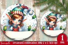 Christmas whimsical elf ornament Sublimation PNG Product Image 1