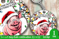 funny christmas keychain It&#039;s fine, I&#039;m fine design Product Image 1