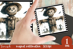retro spooky Halloween MAGNET sublimation PNG Product Image 1