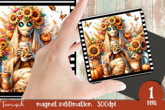retro spooky Halloween MAGNET sublimation PNG Product Image 1